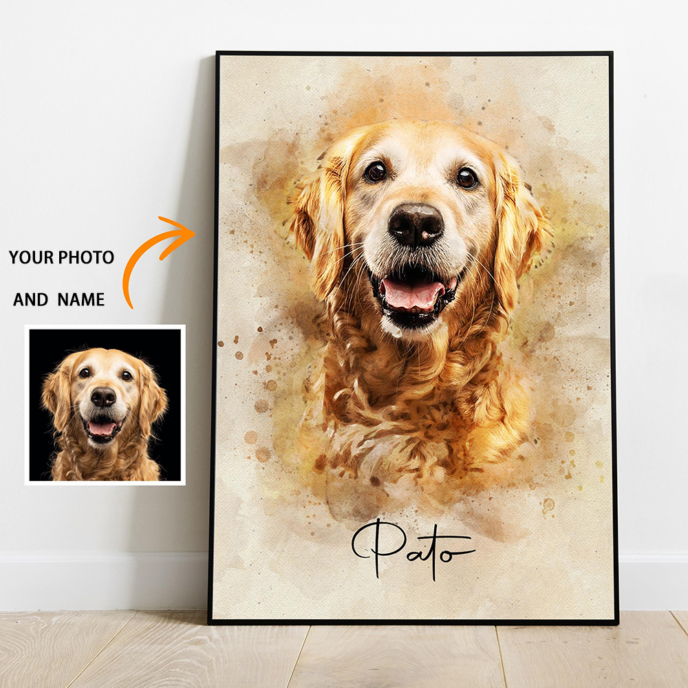 Photographic Memory - Personalized Pet Portraits Photo Name Custom