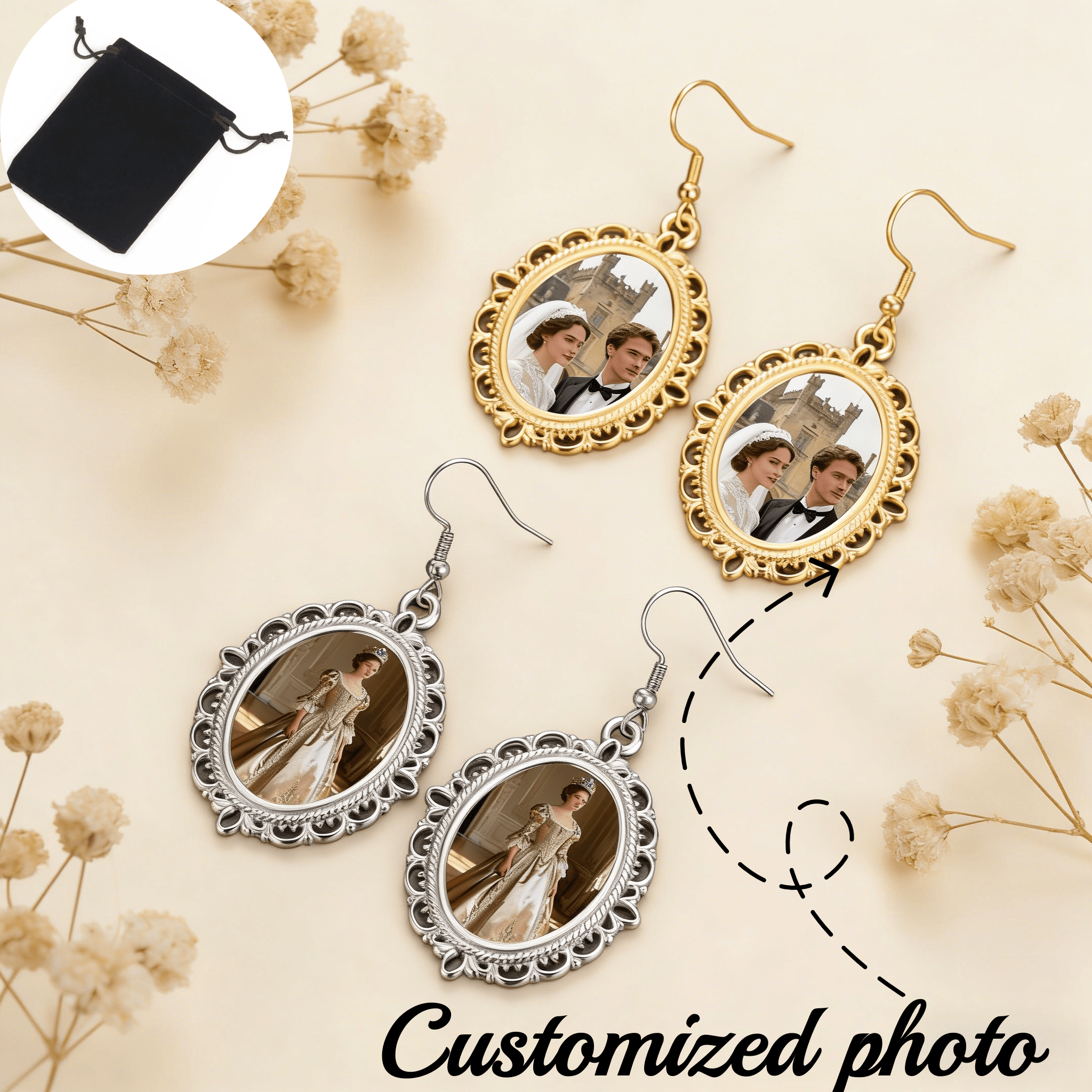 Photographic Memory - Customized photo hollowed out pattern oval