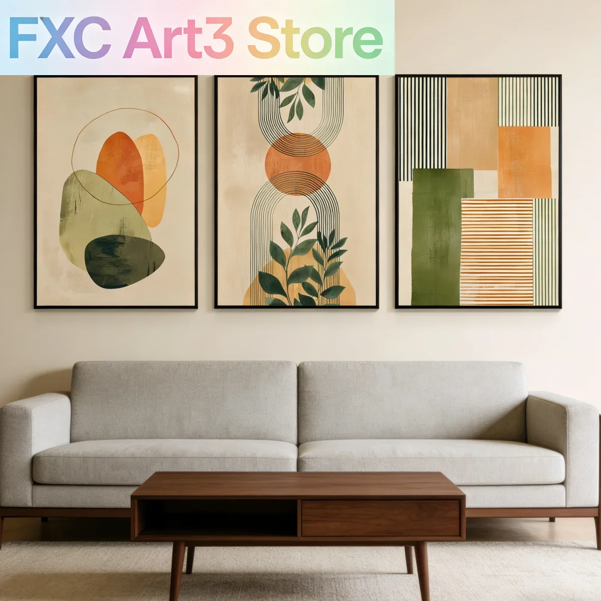 Photography Kit - 3pcs/Set frameless canvas, Bohemian Geometric Abstract