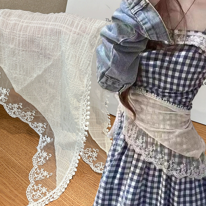 Photography Triangle - Summer White Lace Head Wrap Scarf