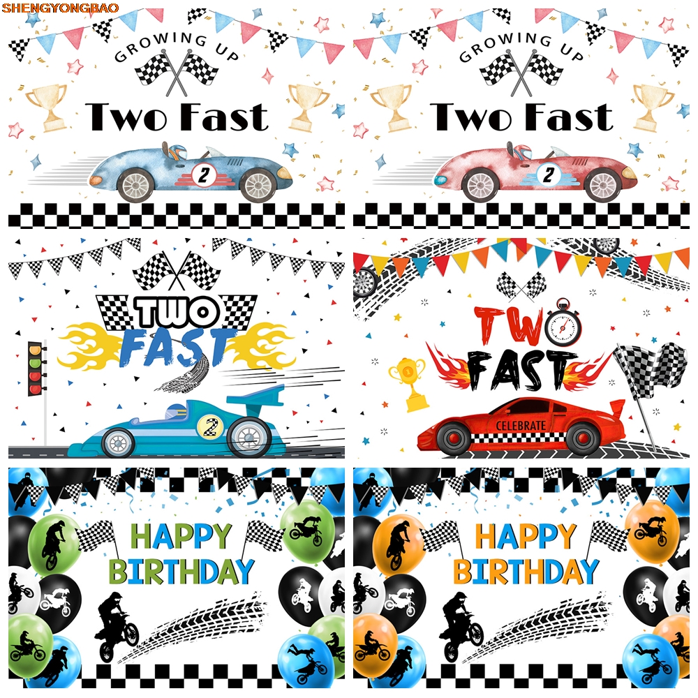 Photography Competition - Racing Birthday Party Backdrop 2 Fast