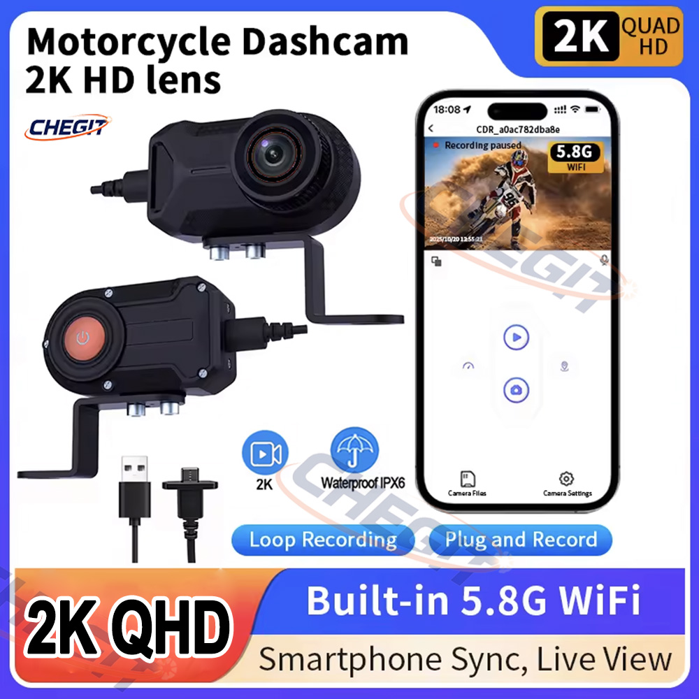 Motorcycle DVR 2K HD WiFi With - Photographic Memory 评论和价格