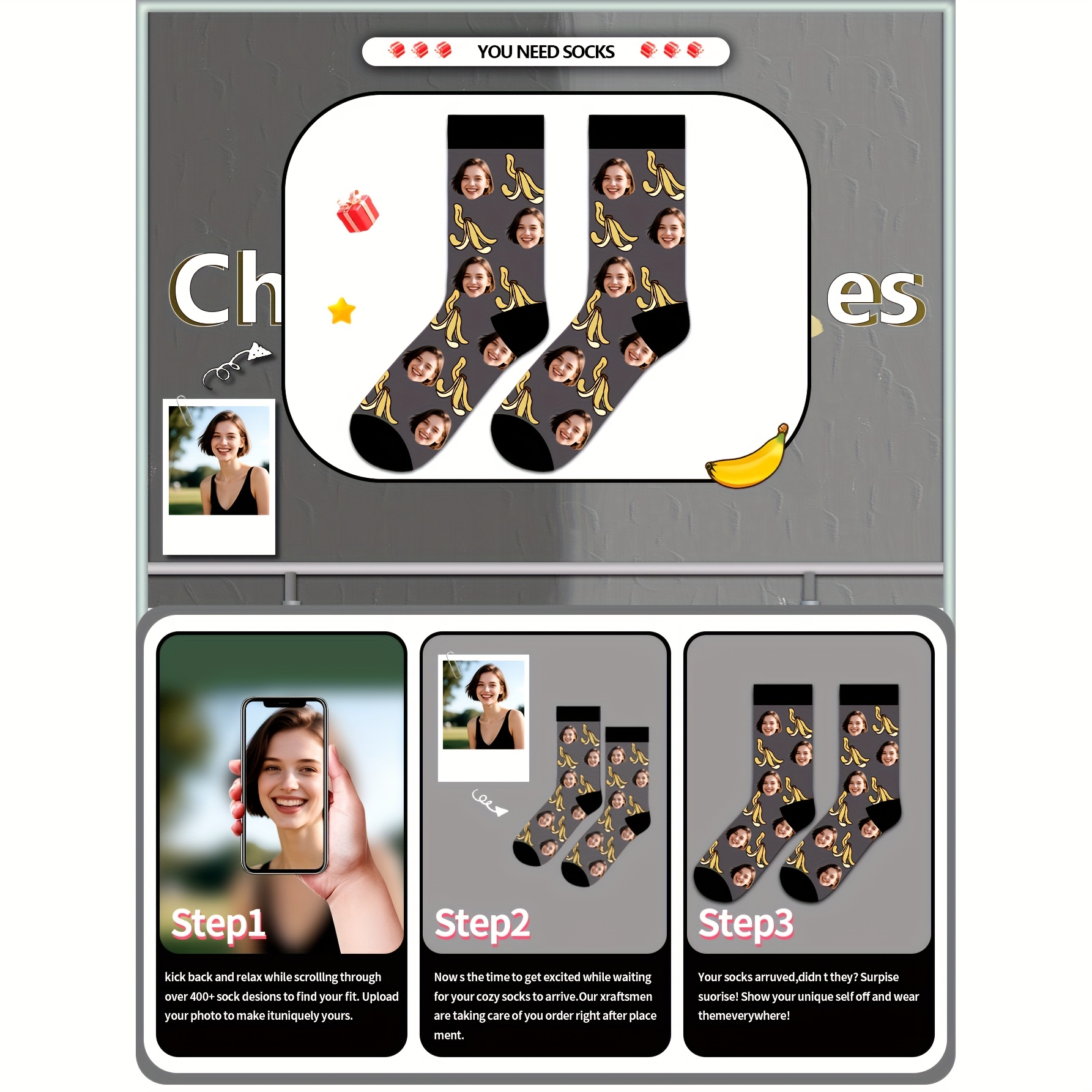 1 pair of customized photo fac - Photographic Memory 评论和价格