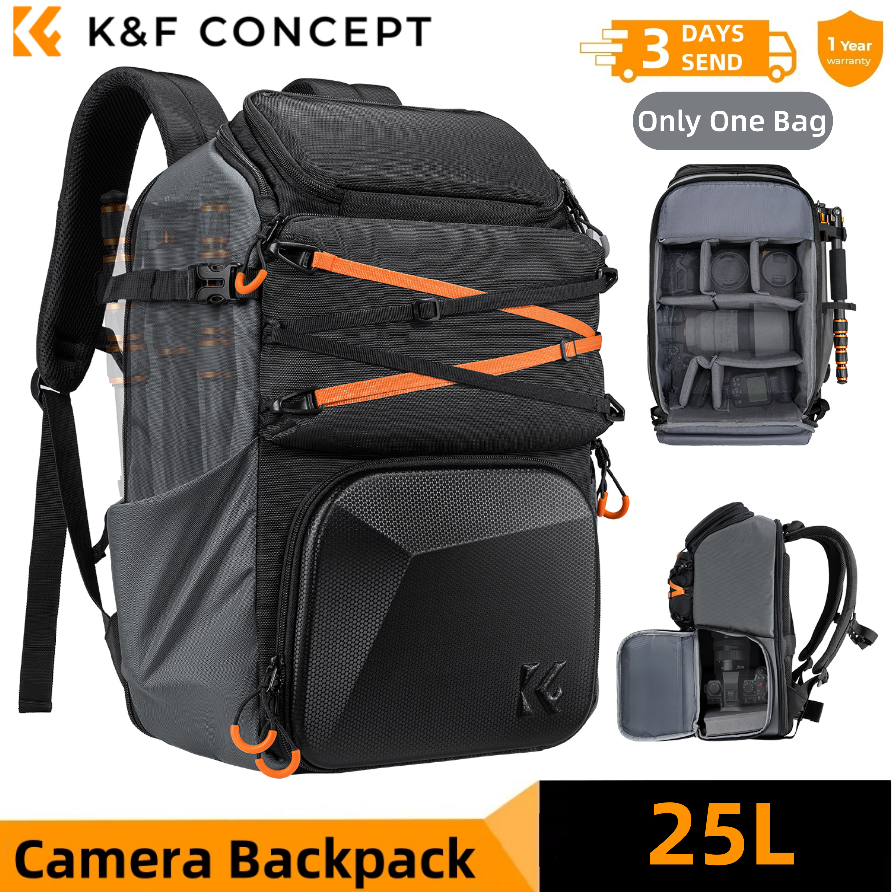 K&F CONCEPT 25L Outdoor Camera - Photography Journalism 评论和价格