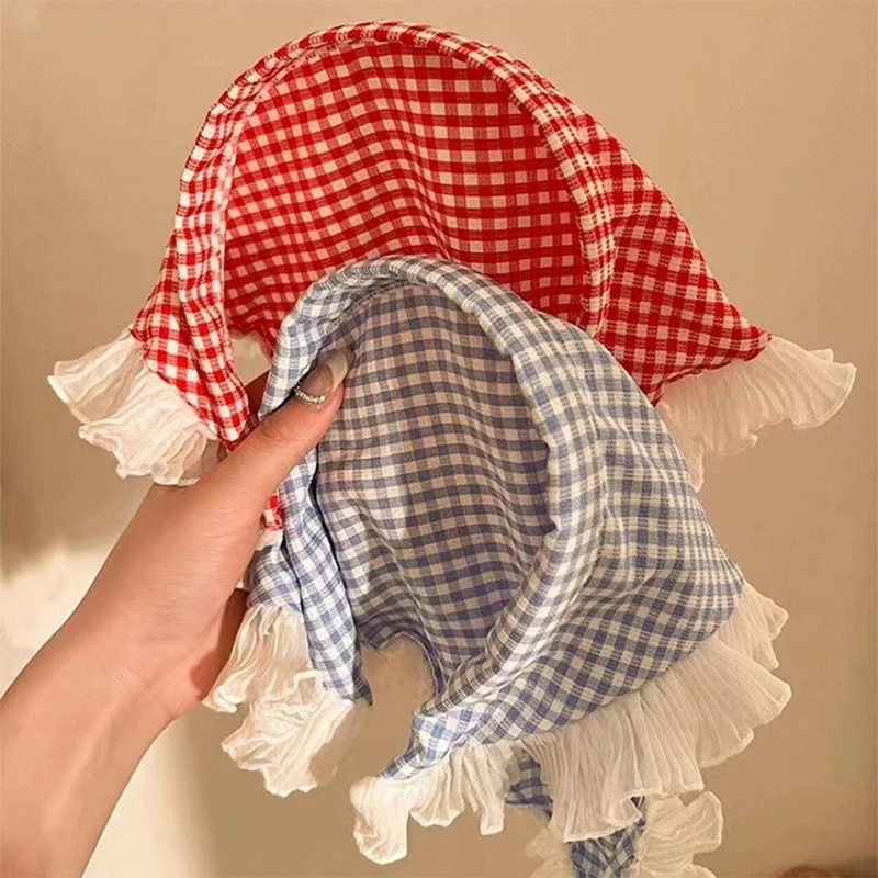 Red Woven Plaid Lace Hair Scar - Photography Triangle 评论和价格