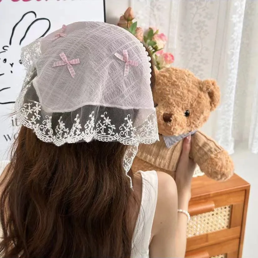 Red Woven Plaid Lace Hair Scar - Photography Triangle 评论和价格