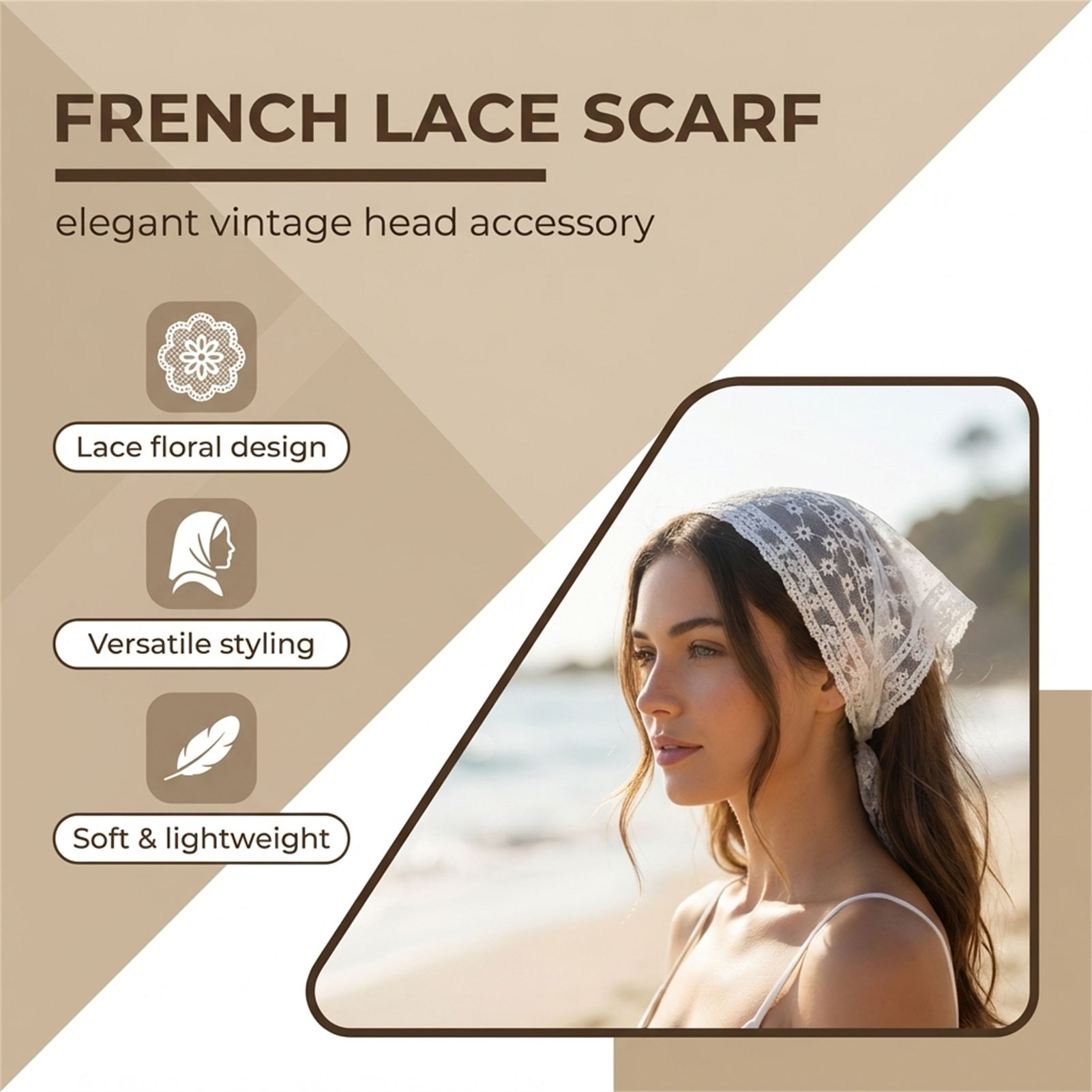Lace Floral Scarf For Women Re - Photography Triangle 评论和价格