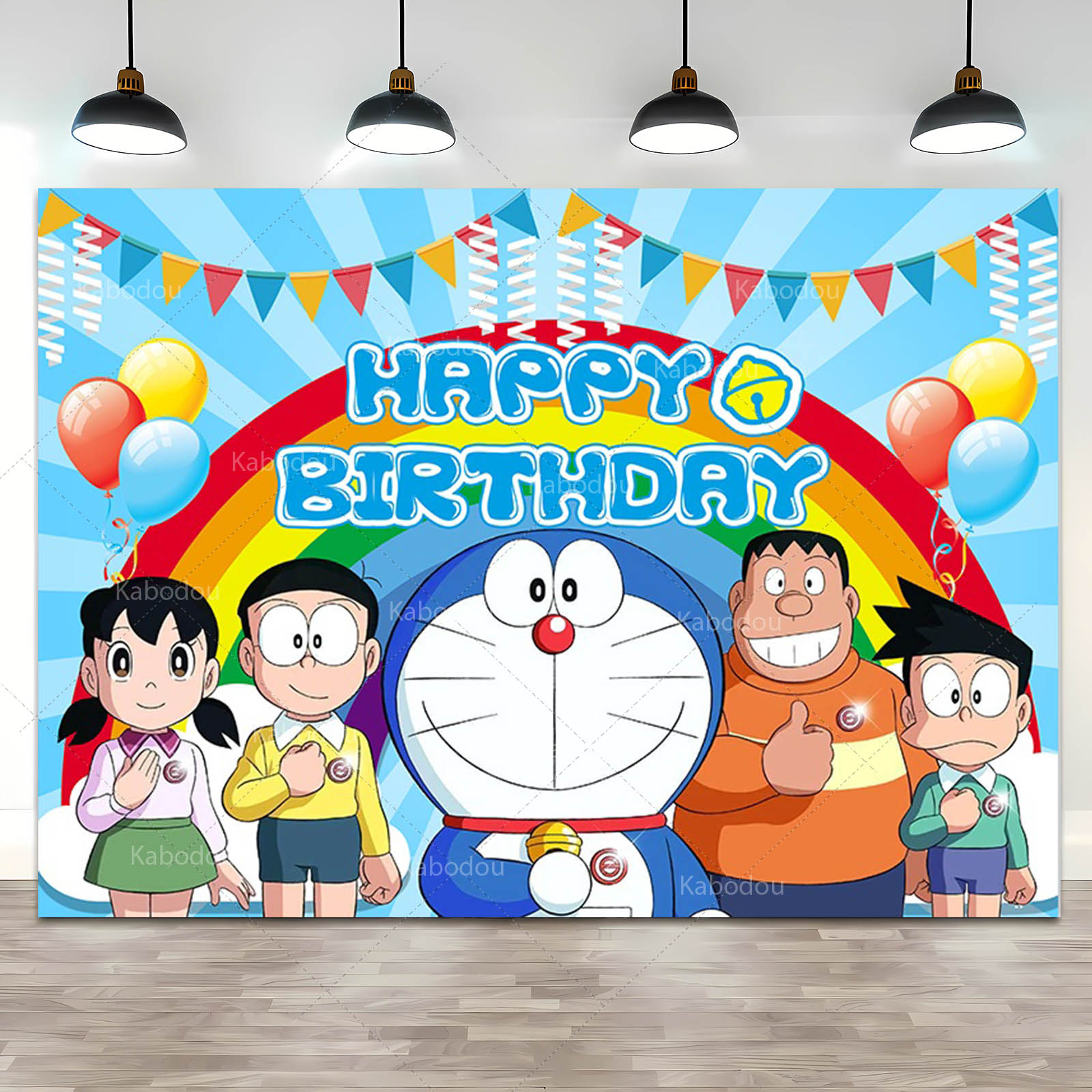 Doraemon Party Backdrop Blue C - Photography Term 评论和价格