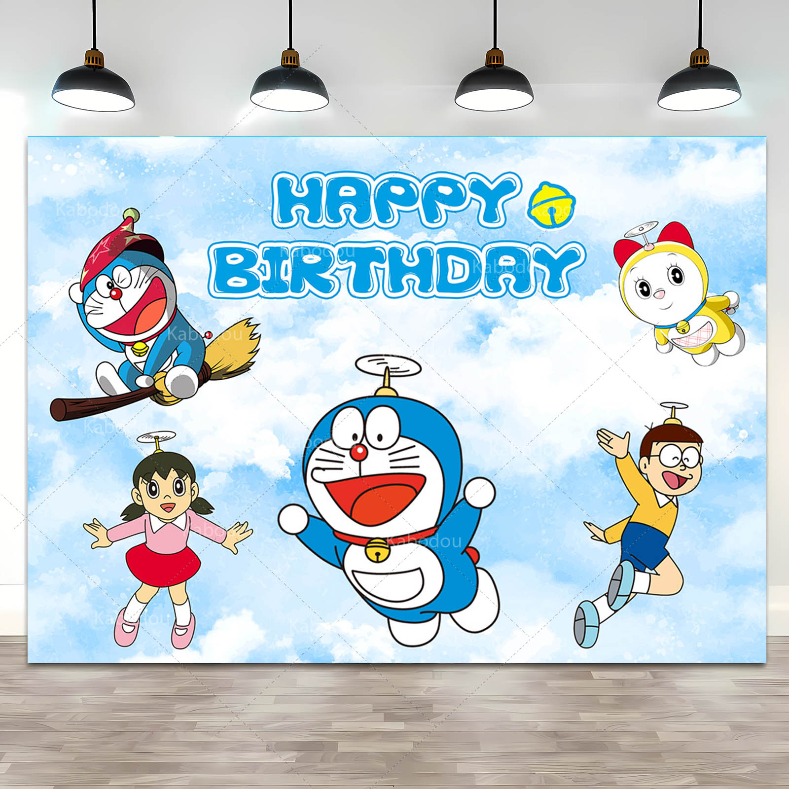 Doraemon Party Backdrop Blue C - Photography Term 评论和价格