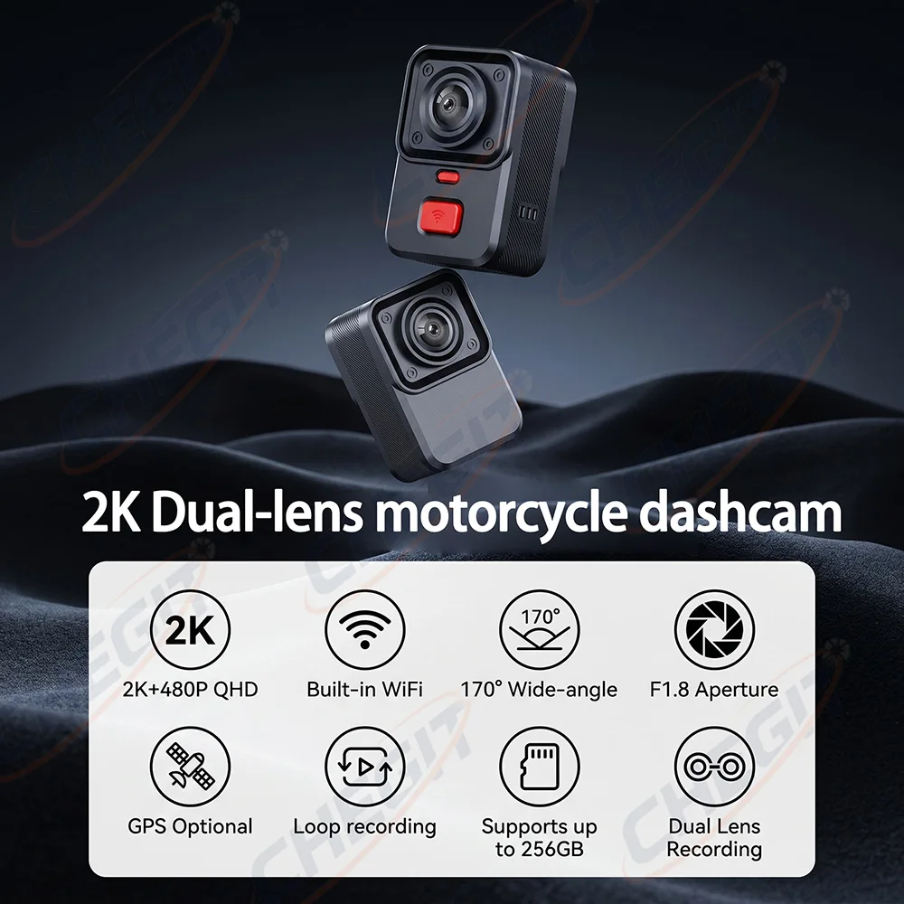 2 Camera Motorcycle DVR 2K HD  - Photographic Memory 评论和价格