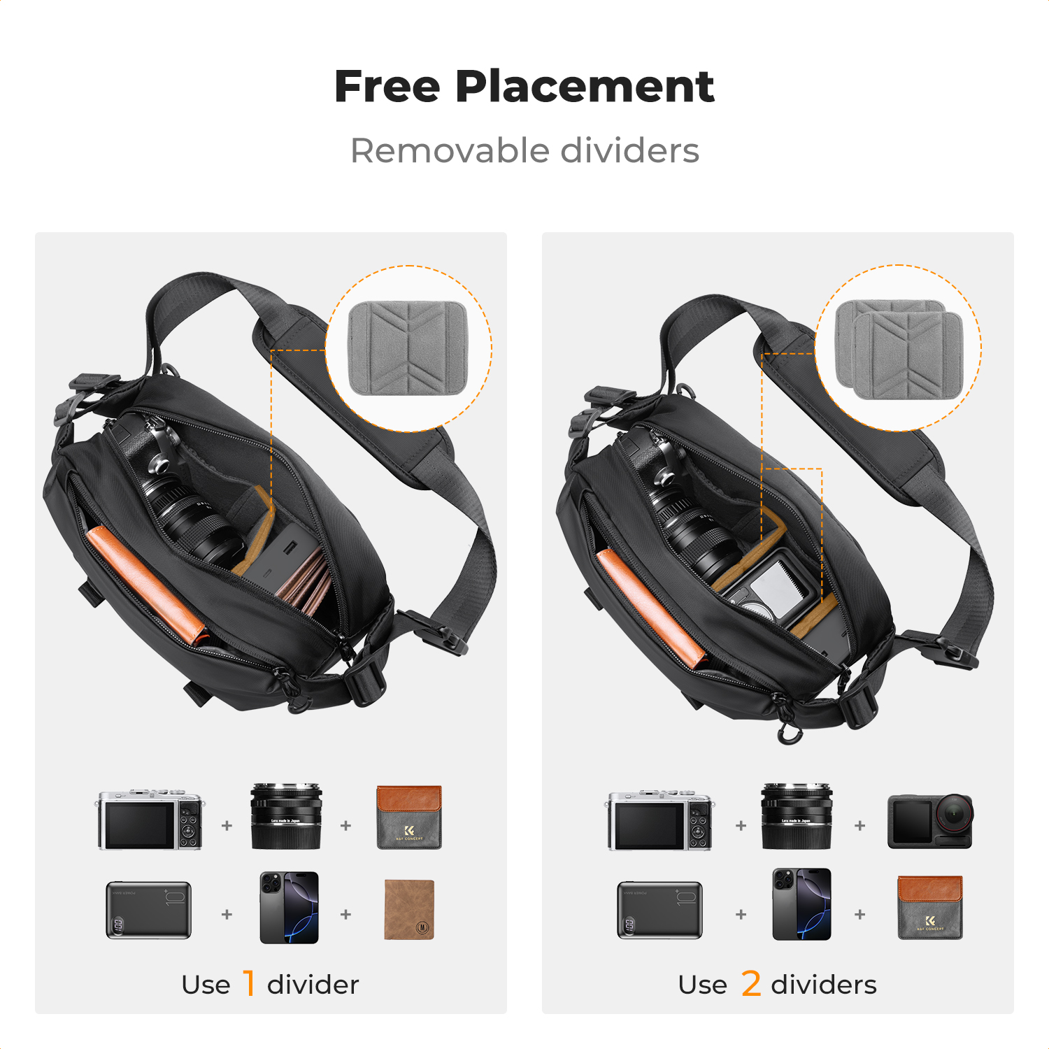 K&F CONCEPT 4L Camera Sling Ba - Photography Journalism 评论和价格