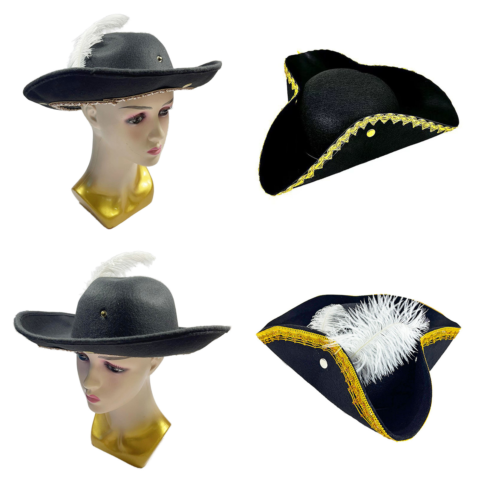 New Adult Colonial Tricorn Hat - Photography Year 评论和价格