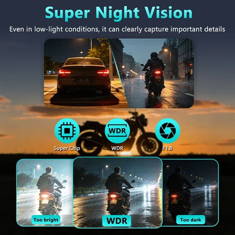 2K HD Motorcycle DVR Waterproo - Photographic Memory 评论和价格