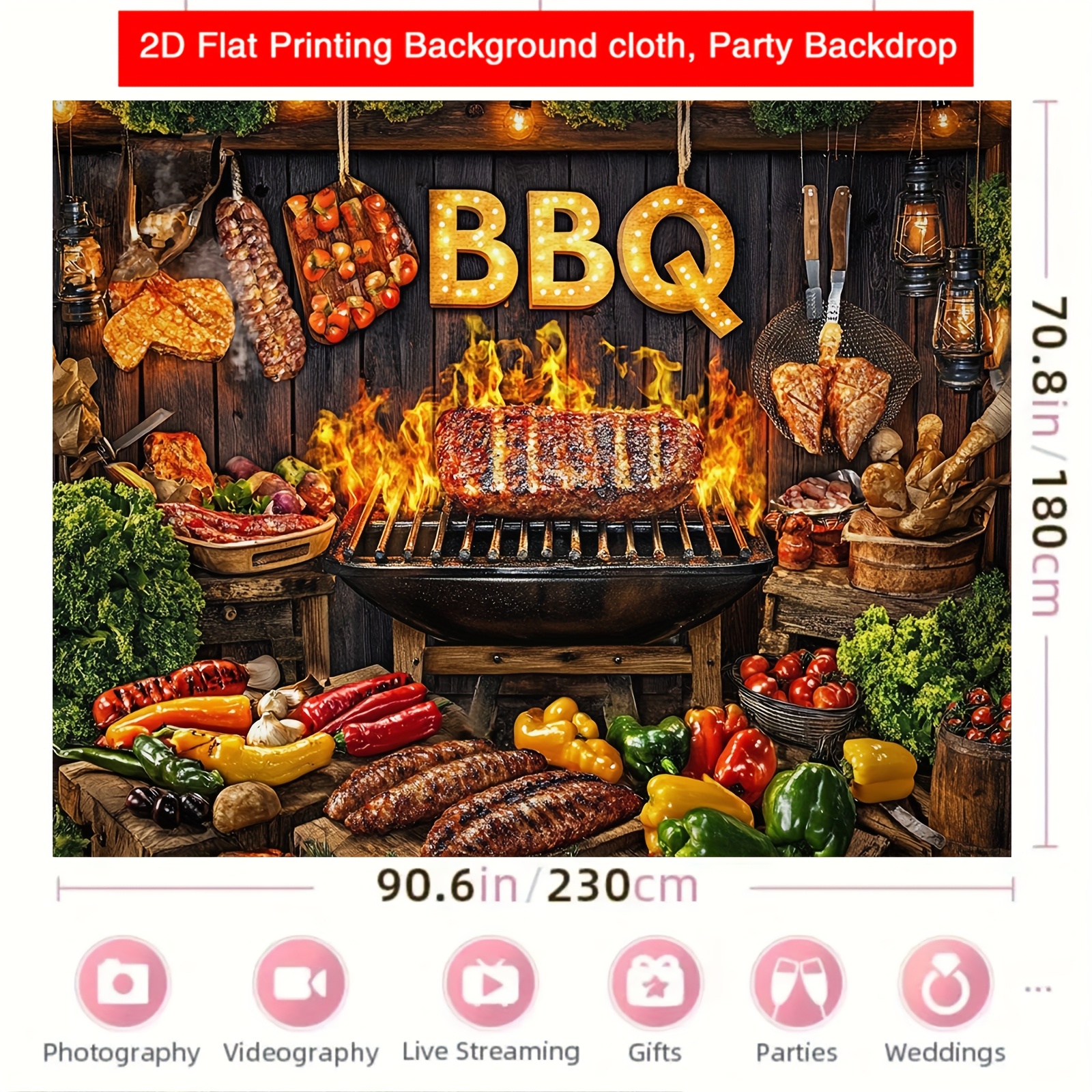 1pcs BBQ Party Food Rustic Woo - Photography Online 评论和价格