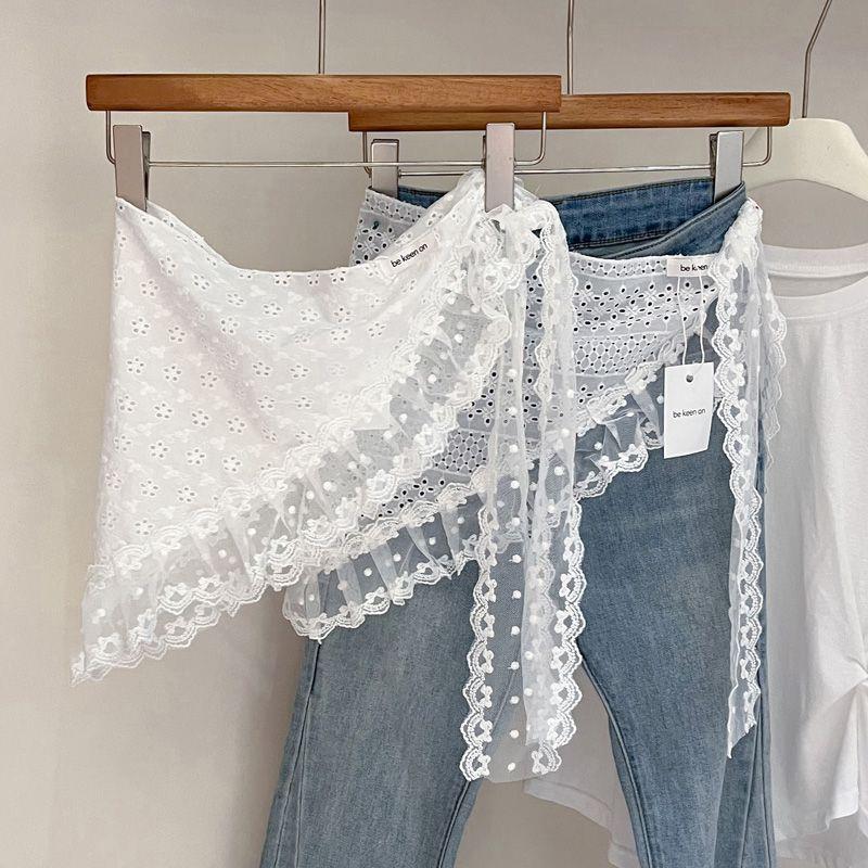 Retro Lace Trim Scarf Women Tr - Photography Triangle 评论和价格