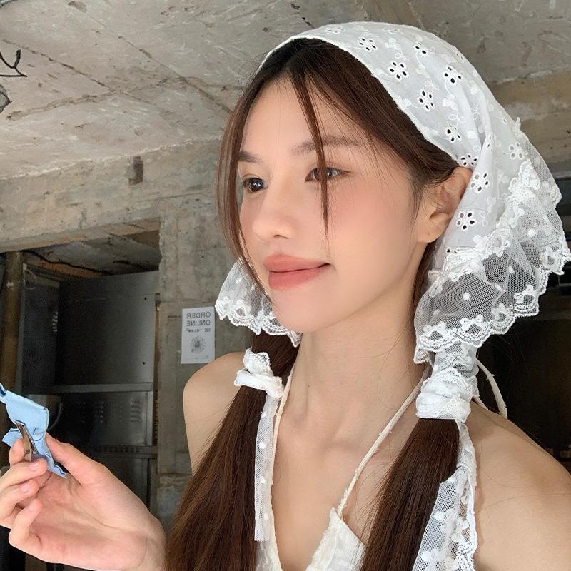 Retro Lace Trim Scarf Women Tr - Photography Triangle 评论和价格