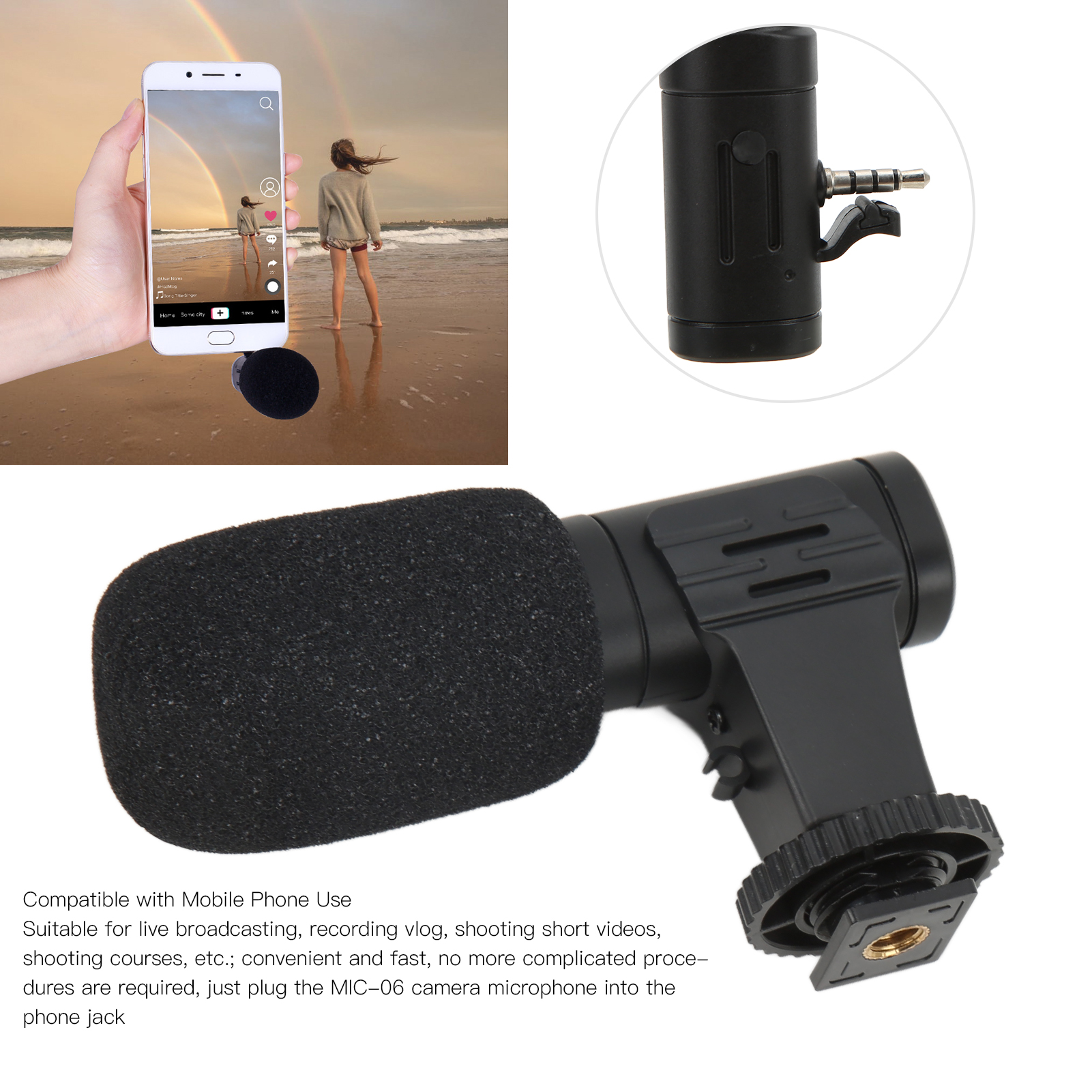 3.5mm Mini Microphone Video Re - Photography With Mobile 评论和价格