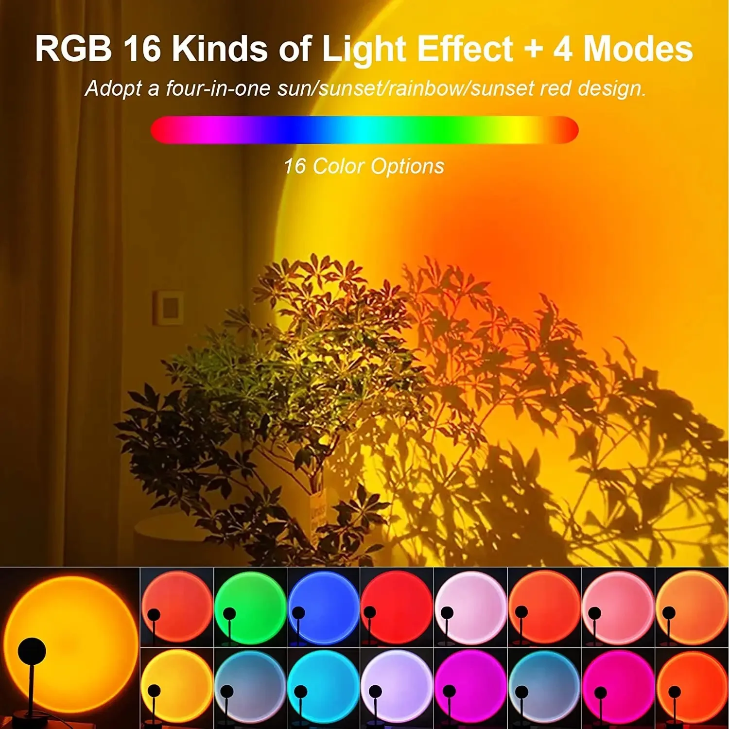 16 Color Sunset Lamp,RGB Mood  - Photography Bulb 评论和价格