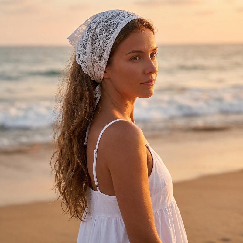 Fashion Lace Hair Scarf Wraps  - Photography Triangle 评论和价格